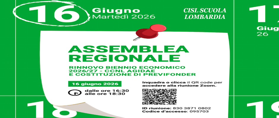 ASSEMBLEA REGIONALE ONLINE CCNL AGIDAE: biennio economico 2026/27
